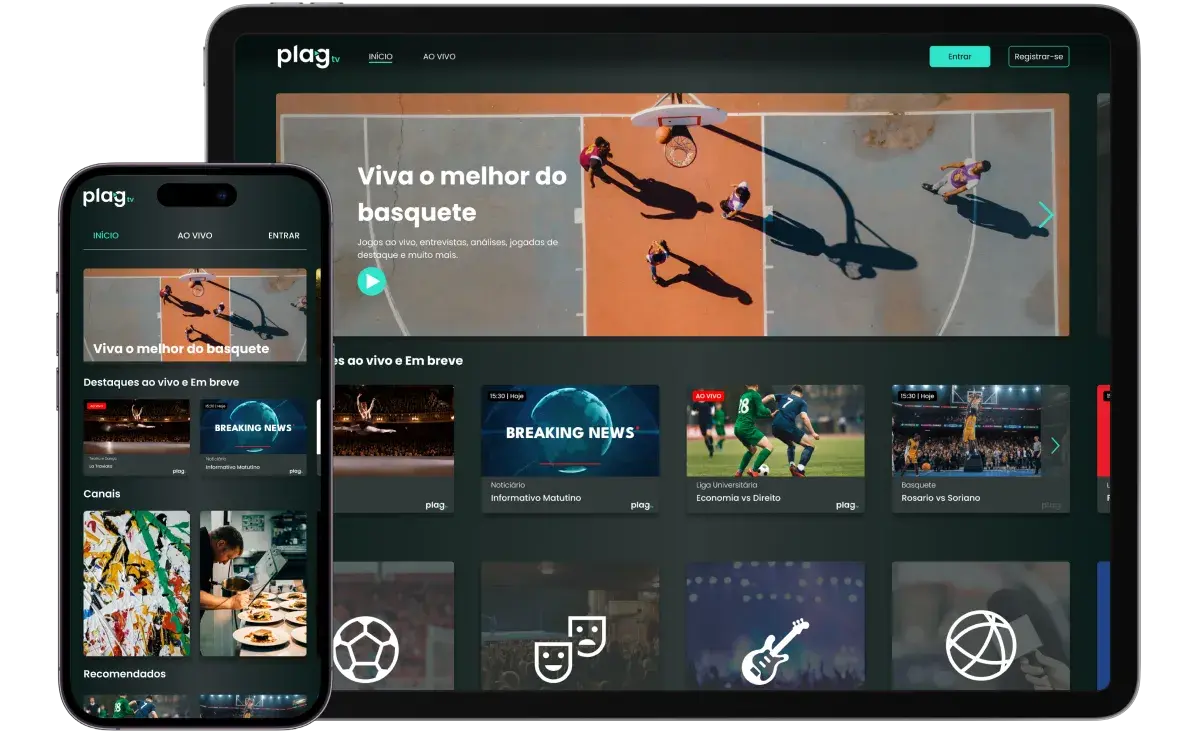 PlagTV en TV, tablet, computadora y celular